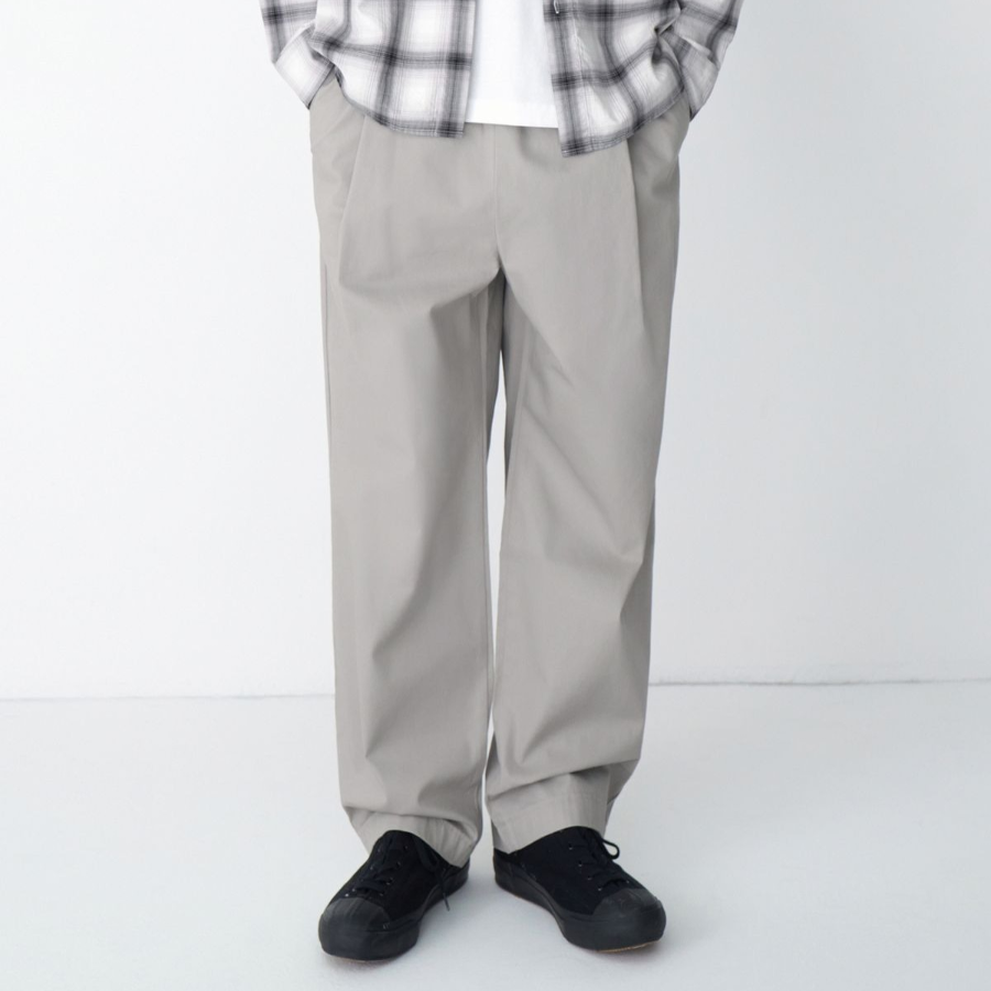 Cotton Loose Tapered Banding Pants [Light Warm Gray]