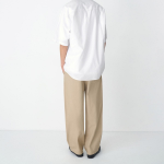 Cotton Loose Tapered Banding Pants [Beige]