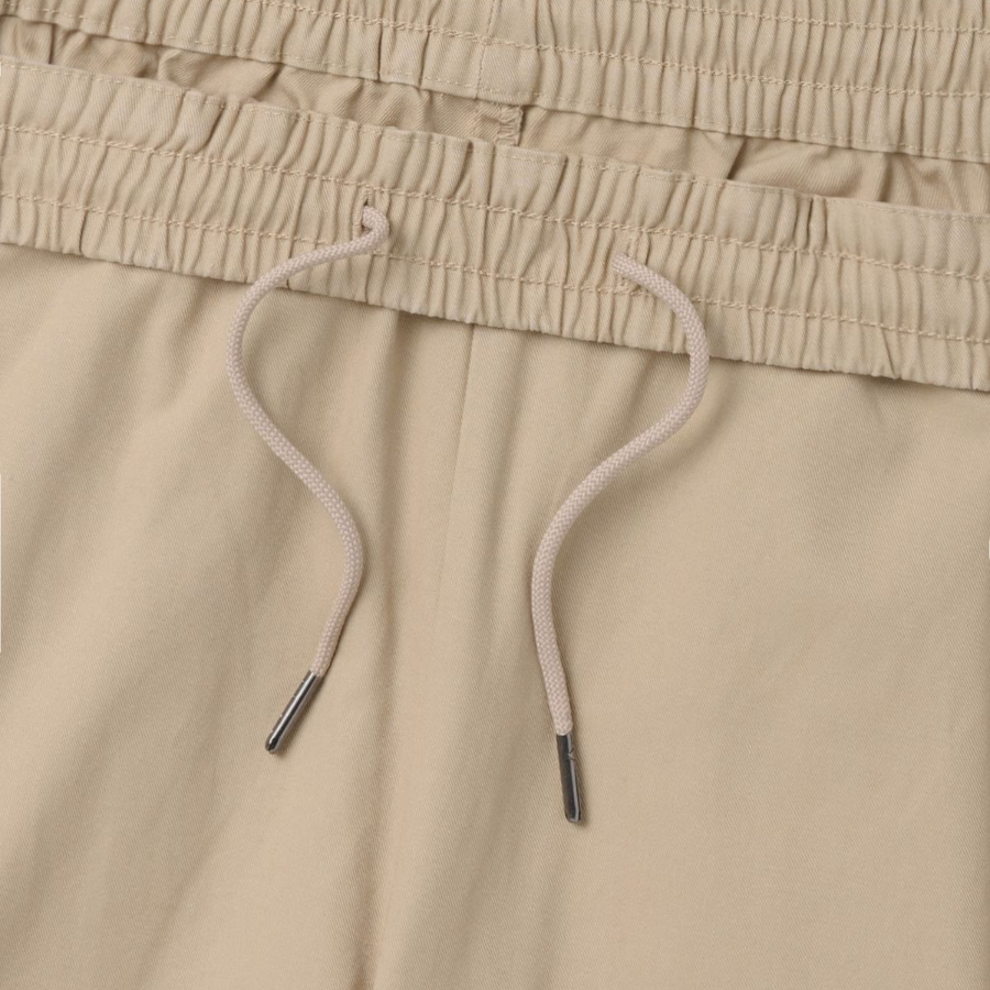 Cotton Loose Tapered Banding Pants [Beige]