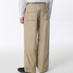 Back Satin Bellows Pocket Fatigue Pants [Beige]