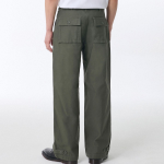 Back Satin Bellows Pocket Fatigue Pants [Khaki]