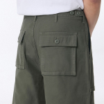 Back Satin Bellows Pocket Fatigue Pants [Khaki]
