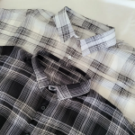 Airy Chiffon Check Balloon Shirt
