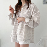 Свободный размер-Бежевый-Рубашки