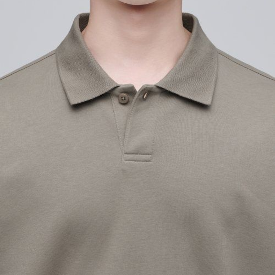 Musinsa Standard Flat Terry Relaxed Fit Collared Sweatshirt – Beige