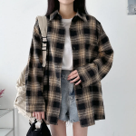 Свободный размер-Бежевый-Рубашки