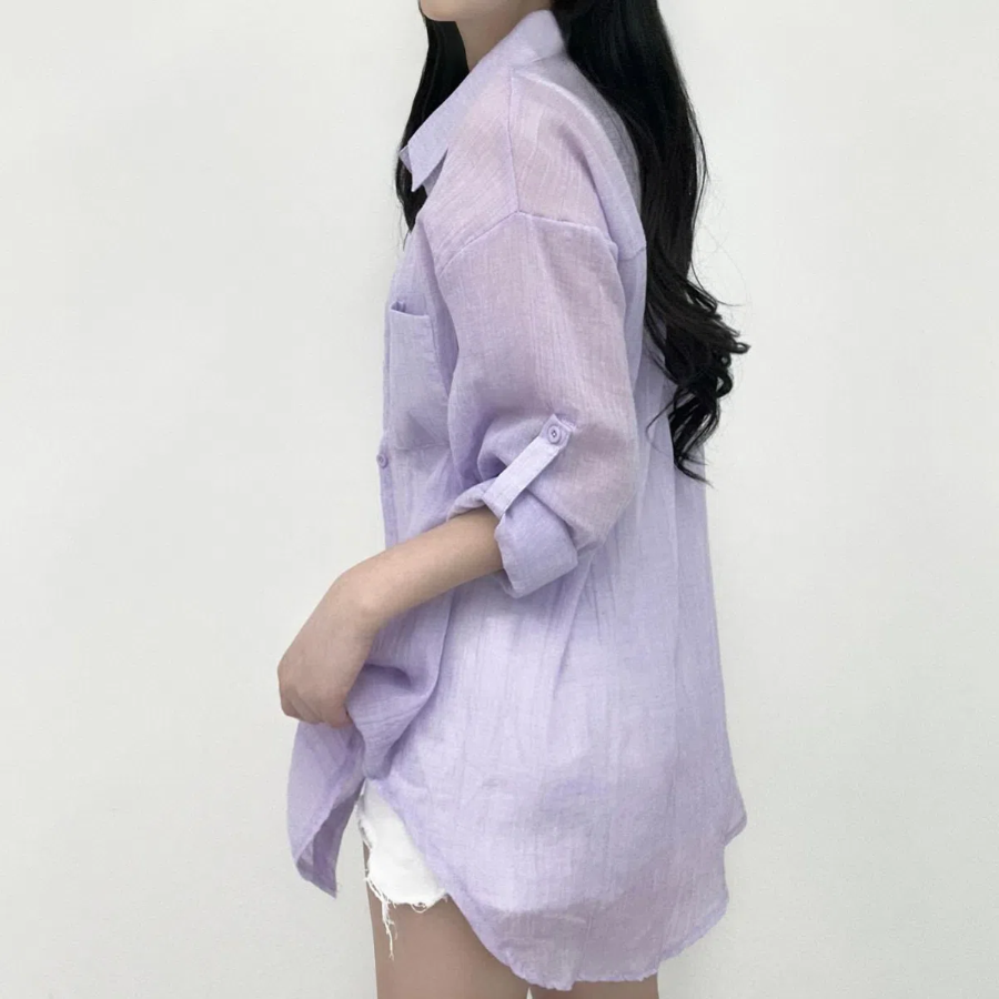 Summer Gauze See-Through Thin Shirt