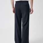 [Cooltandard] One Tuck Wide Banding Slacks [Navy]