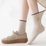 Женские носки с вышивкой "Тедди" — уют и милота в каждой паре (набор из 5)