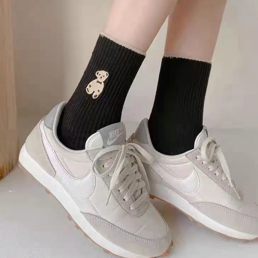 Женские носки с вышивкой "Тедди" — уют и милота в каждой паре (набор из 5)