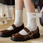 Набор из 5 пар женских носков с вышивкой и кружевом — изящность и прохлада на каждый день