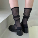 Twinkle Rolling Stocking Socks — мерцающие полупрозрачные носки с глиттерным эффектом