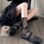 Lorian — женские полупрозрачные носки с рюшей и бантом для романтичного образа