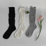 Полупрозрачные носки с контрастной вставкой и бантиками – "Ribbon KongKong"