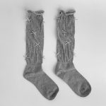 Полупрозрачные носки с контрастной вставкой и бантиками – "Ribbon KongKong"