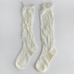 Полупрозрачные носки с контрастной вставкой и бантиками – "Ribbon KongKong"