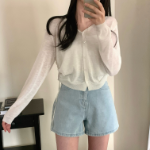 Шорты A-силуэта с кожаным лейблом