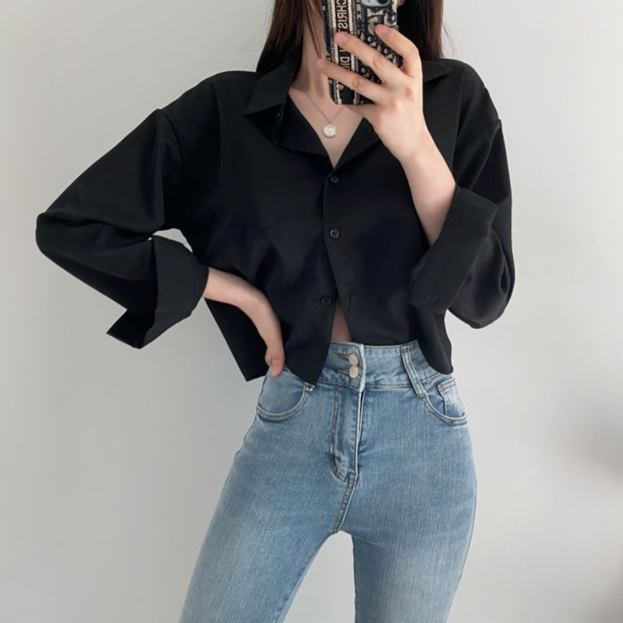 French – рубашка Cotton Crop Shirt