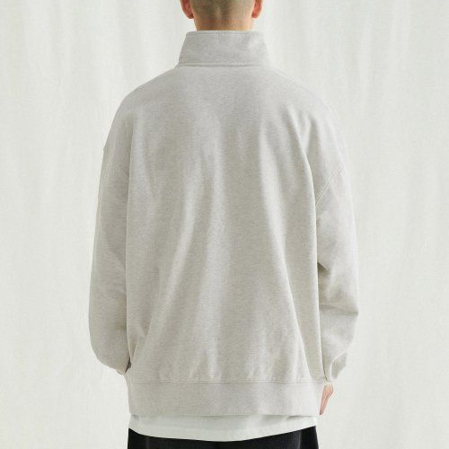 Melange Master Oversized Half-Zip Sweatshirt – Oatmeal