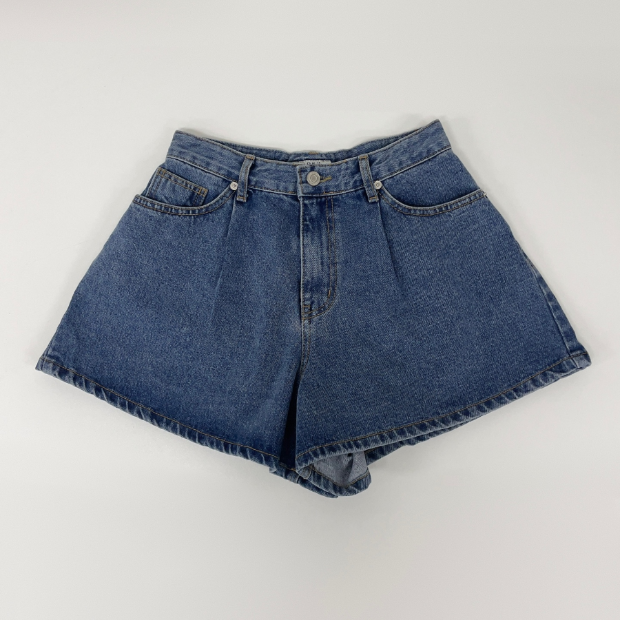 Джинсовые шорты A-силуэта с защипами "Nath Flare"