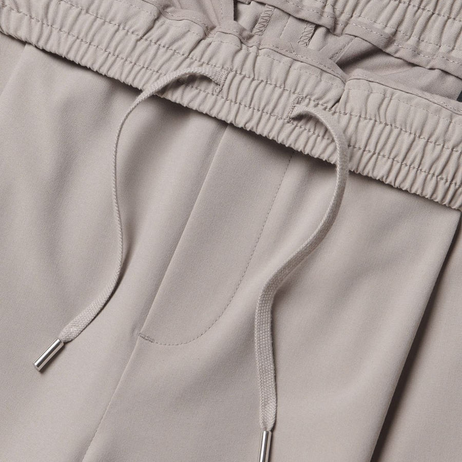 [Cooltandard] One Tuck Wide Banding Slacks [Light Beige]