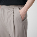 [Cooltandard] One Tuck Wide Banding Slacks [Light Beige]