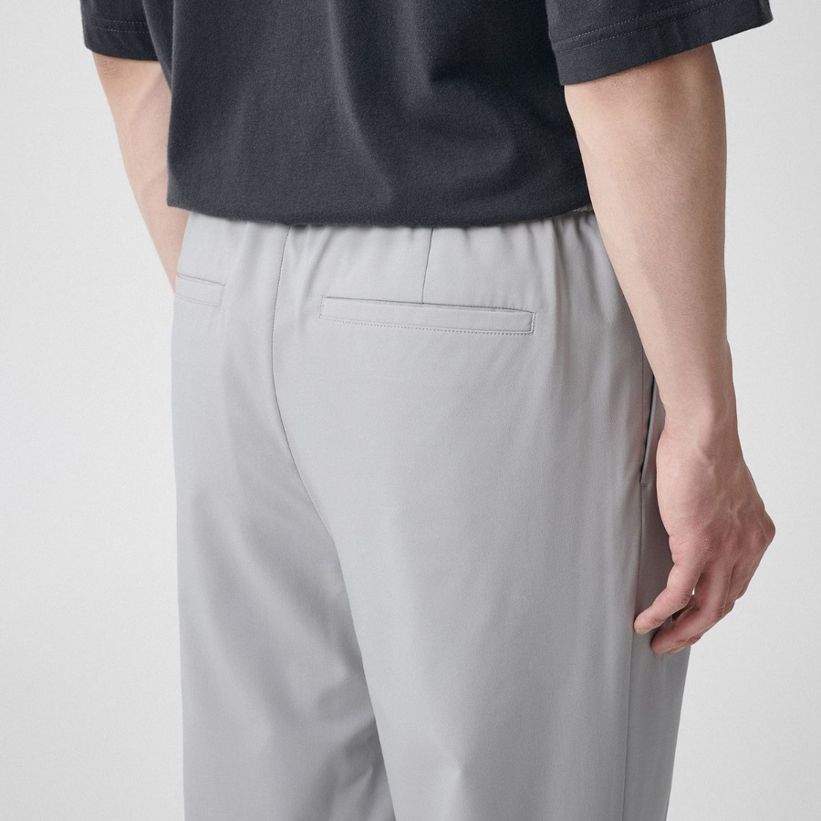 [Cooltandard] One Tuck Wide Banding Slacks [Light Gray]