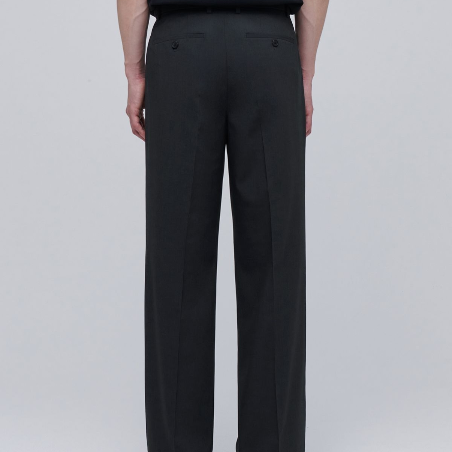 [Cooltandard] Real Wide Hidden Banding Slacks [Gray]