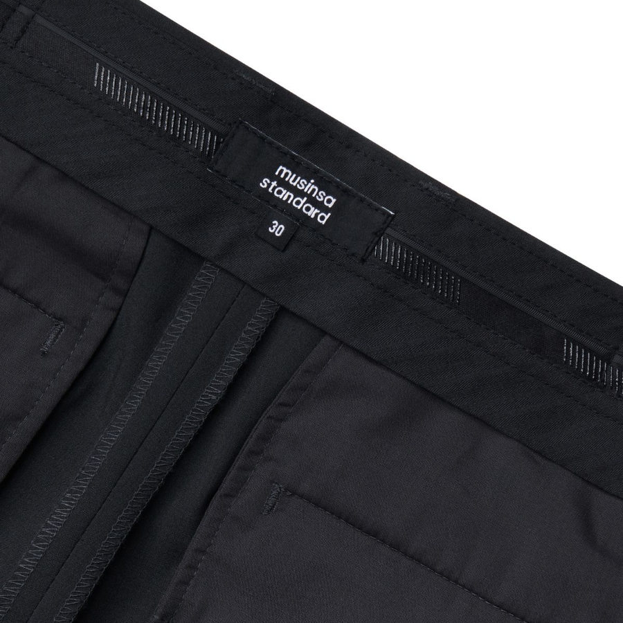 [Cooltandard] Real Wide Hidden Banding Slacks [Gray]
