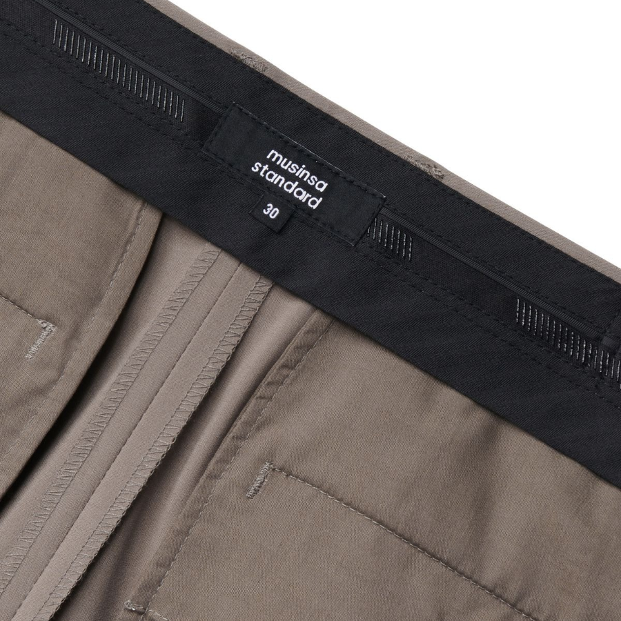 [Cooltandard] Real Wide Hidden Banding Slacks [Dusty Beige]