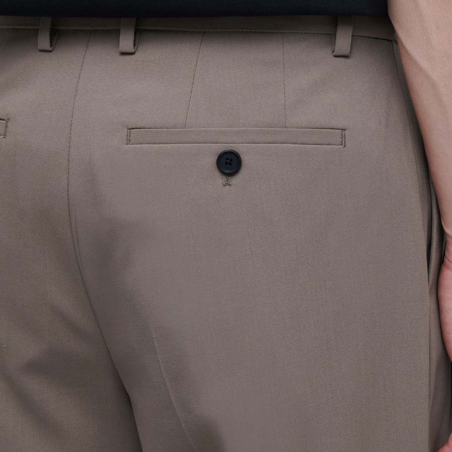 [Cooltandard] Real Wide Hidden Banding Slacks [Dusty Beige]