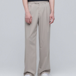 [Cooltandard] Real Wide Hidden Banding Slacks [Light Beige]