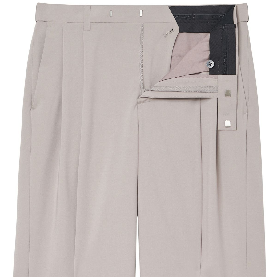 [Cooltandard] Real Wide Hidden Banding Slacks [Light Beige]