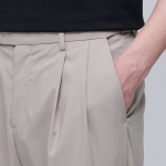 [Cooltandard] Real Wide Hidden Banding Slacks [Light Beige]