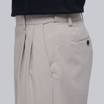 [Cooltandard] Real Wide Hidden Banding Slacks [Light Beige]