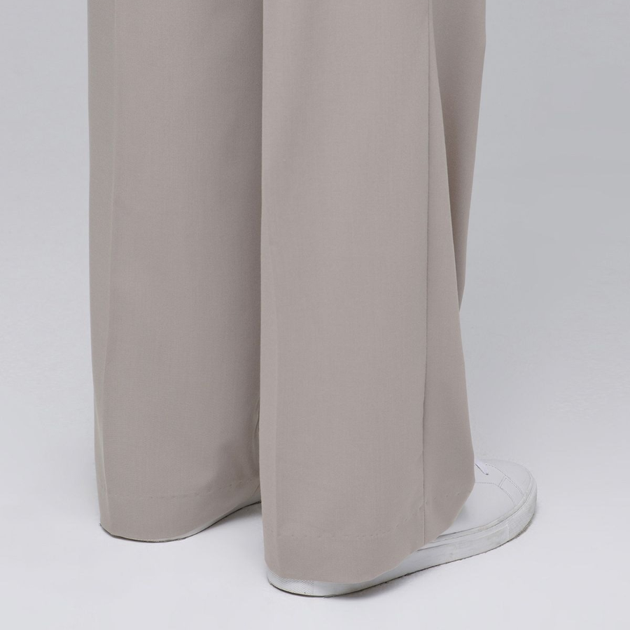 [Cooltandard] Real Wide Hidden Banding Slacks [Light Beige]