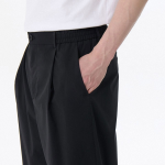 SOLOTEX One-Tuck Wide Comfort Banding Pants [Black]