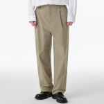 SOLOTEX One-Tuck Wide Comfort Banding Pants [Dusty Beige]