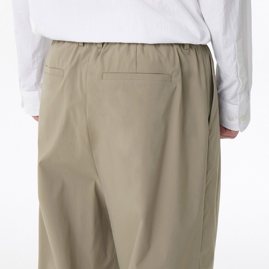 SOLOTEX One-Tuck Wide Comfort Banding Pants [Dusty Beige]