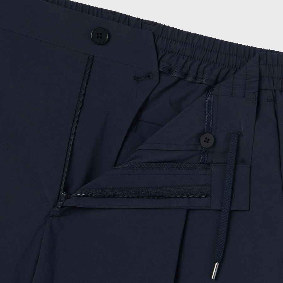 SOLOTEX One-Tuck Wide Comfort Banding Pants [Navy]