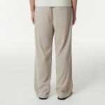 Crinkle One-Tuck Wide Banding Pants [Light Beige]