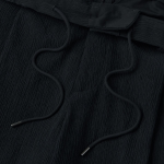 Crinkle One-Tuck Wide Banding Pants [Black]