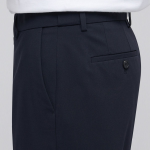 [Cooltandard] Semi Wide Hidden Banding Slacks [Navy]