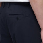 [Cooltandard] Semi Wide Hidden Banding Slacks [Navy]