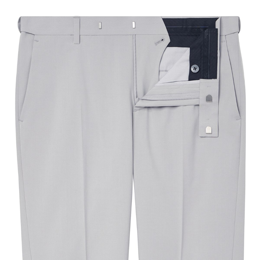 [Cooltandard] Semi Wide Hidden Banding Slacks [Light Gray]