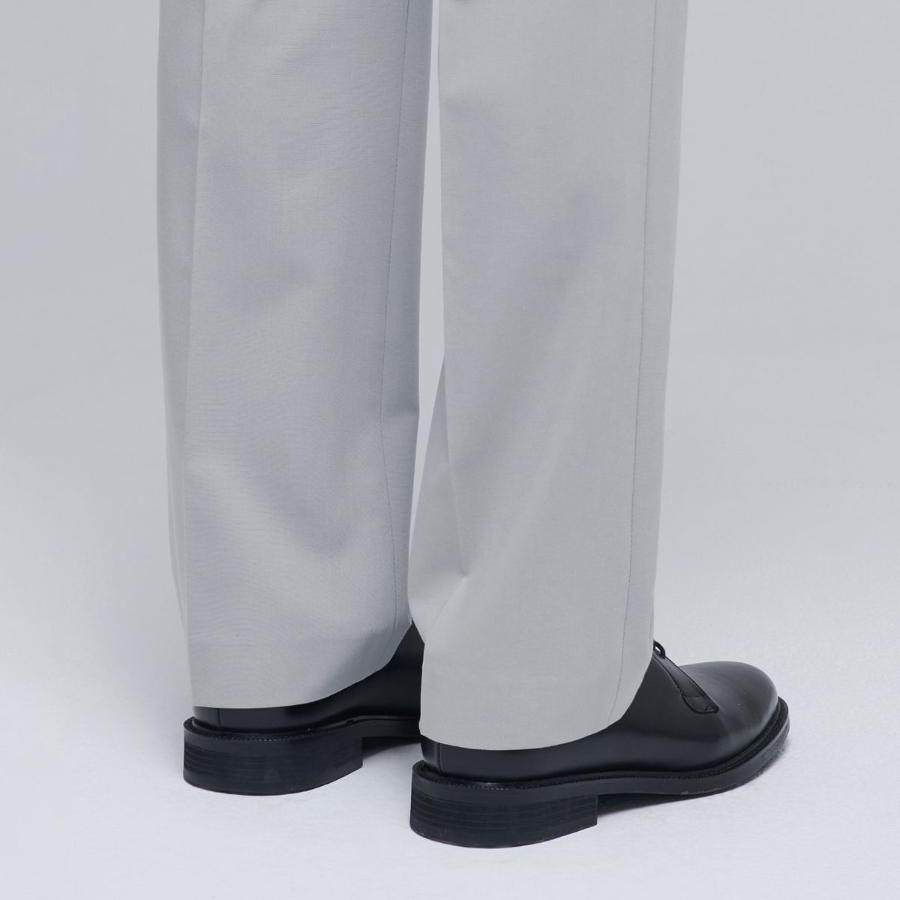 [Cooltandard] Semi Wide Hidden Banding Slacks [Light Gray]