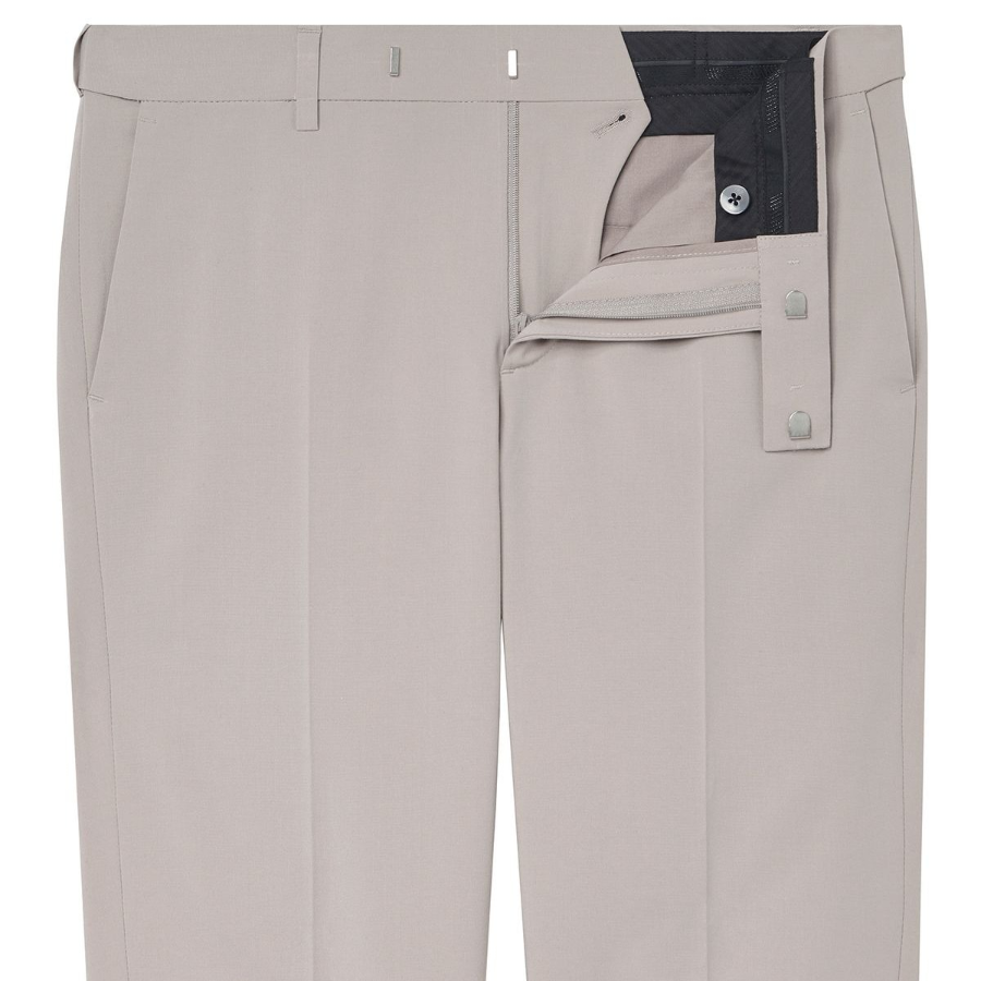 [Cooltandard] Semi Wide Hidden Banding Slacks [Light Beige]