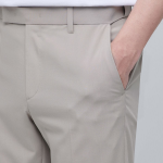 [Cooltandard] Semi Wide Hidden Banding Slacks [Light Beige]