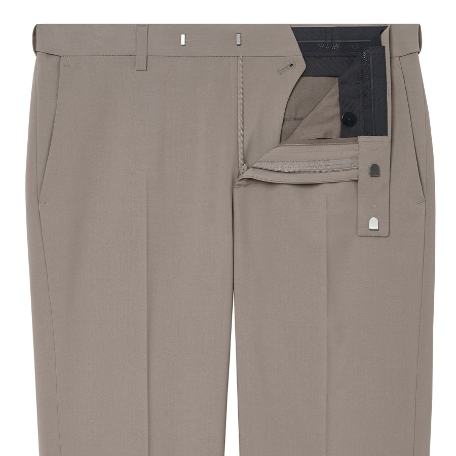 [Cooltandard] Semi Wide Hidden Banding Slacks [Dusty Beige]