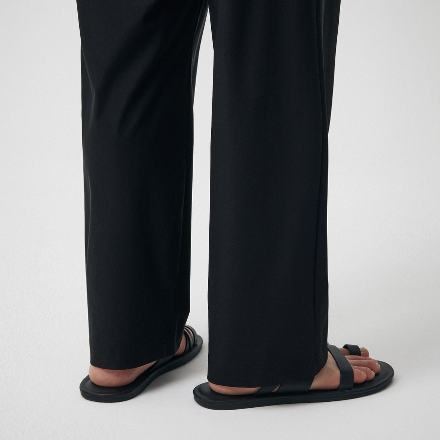 [Cooltandard] Cooling Deep Tuck Wide Banding Pants [Black]